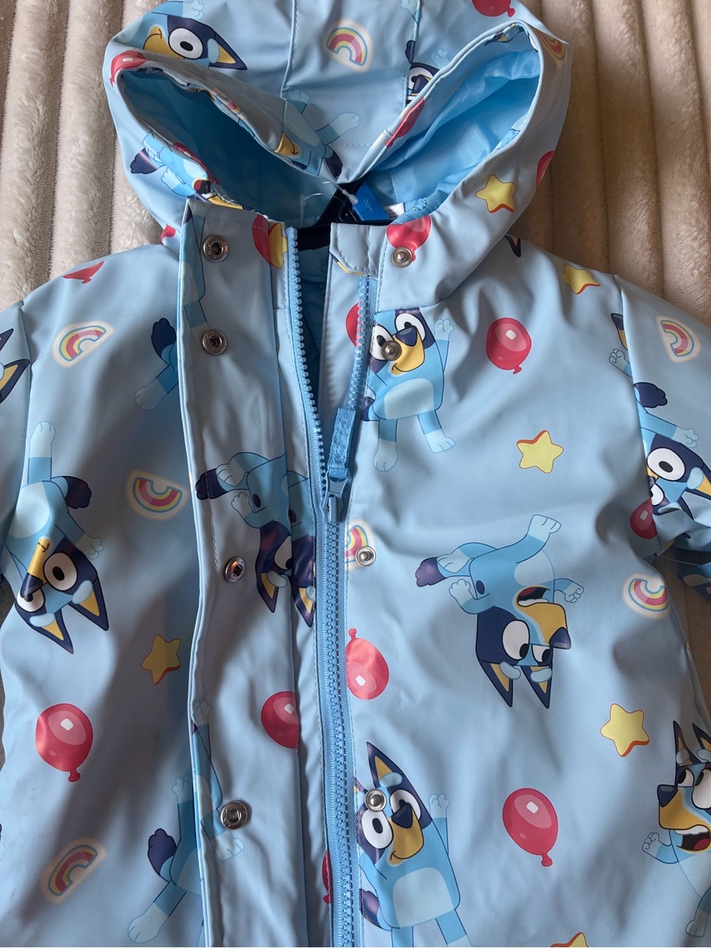 NWT Bluey 3-in-1 Keepy Uppy Rain Jacket Coat 2T Toddler Waterproof Jacket